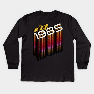 Vintage Made in 1985 ))(( Retro Birthday Year Gift Kids Long Sleeve T-Shirt